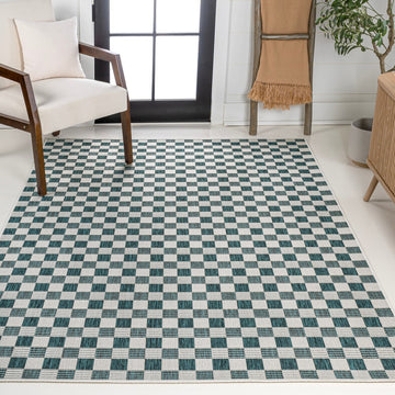 Aimee Traditional Cottage Checkerboard Indoor/Outdoor Area Rug